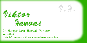 viktor hamvai business card